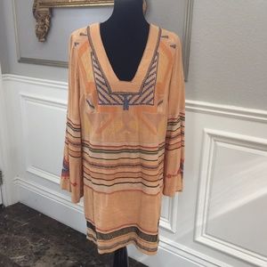 Free People Tribal Tunic Dress Embroidered SZ M